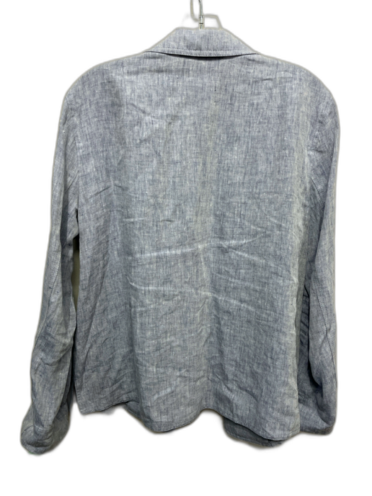 Lafayette 148 Size S Blue Linen Open Front Blazer Jacket Blue / S