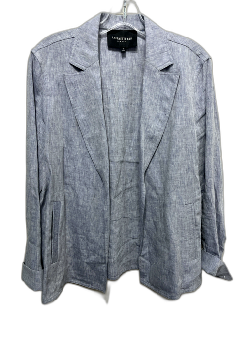 Lafayette 148 Size S Blue Linen Open Front Blazer Jacket Blue / S