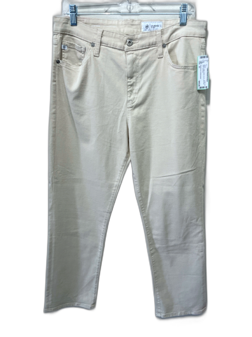 AG Adriano Goldschmied Size 33 Beige Cotton Denim Zip Fly Mid Rise Slim Jeans Beige / 33