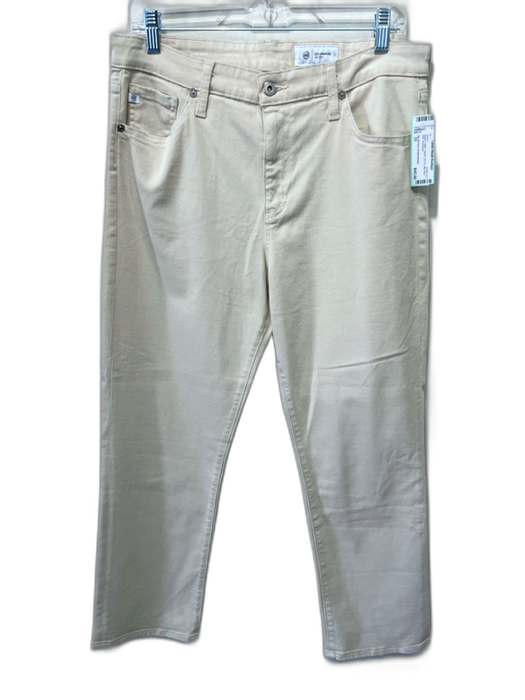 AG Adriano Goldschmied Size 33 Beige Cotton Denim Zip Fly Mid Rise Slim Jeans Beige / 33