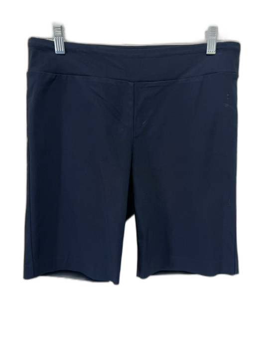J. McLaughlin Size 12 Navy Blue Rayon & Nylon Elastic Waist Biker Shorts Navy Blue / 12