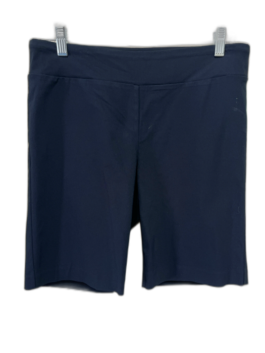 J. McLaughlin Size 12 Navy Blue Rayon & Nylon Elastic Waist Biker Shorts Navy Blue / 12