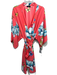 Natori Size XL Orange, Blue, Green Polyester Floral Wrap Satin Sash Inc Robe Orange, Blue, Green / XL