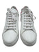Mulberry Shoe Size 41 White & Pink Leather Color Block lace up Low Top Sneakers White & Pink / 41