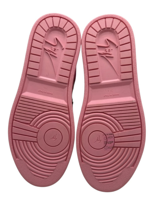 Giuseppe Zanotti Shoe Size 39.5 Pink & White Leather Lace Up Low Top Sneakers Pink & White / 39.5