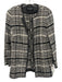Lafayette 148 Size 6 Black & White Cotton Blend Textured Open Front Jacket Black & White / 6