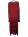 Lela Rose Size L Red Viscose Blend Metallic Zip Back Round Neck Dress Red / L
