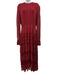 Lela Rose Size L Red Viscose Blend Metallic Zip Back Round Neck Dress Red / L