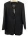 Lafayette 148 Size 12 Black Wool 1 Button V Neck S Chain Jacket Black / 12