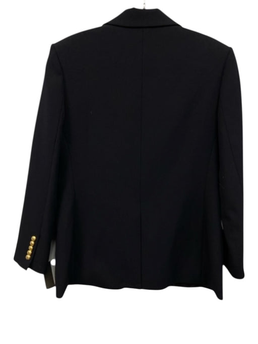 A.L.C. Size 12 Navy Poly Blend Flap Pocket Peak Lapels cuffed sleeve Jacket Navy / 12