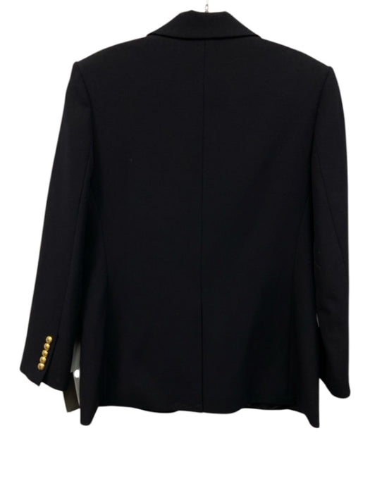 A.L.C. Size 12 Navy Poly Blend Flap Pocket Peak Lapels cuffed sleeve Jacket Navy / 12