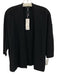 Eileen Fisher Size L Black Linen Blend Open Front 3/4 Sleeve Cardigan Black / L
