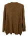 Elie Tahari Size M Brown Merino Wool V Neck Cable Knit Button Front Cardigan Brown / M