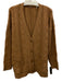 Elie Tahari Size M Brown Merino Wool V Neck Cable Knit Button Front Cardigan Brown / M