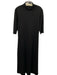 Vince Size L Black Poly Blend Zip Back 3/4 Sleeve Maxi Dress Black / L