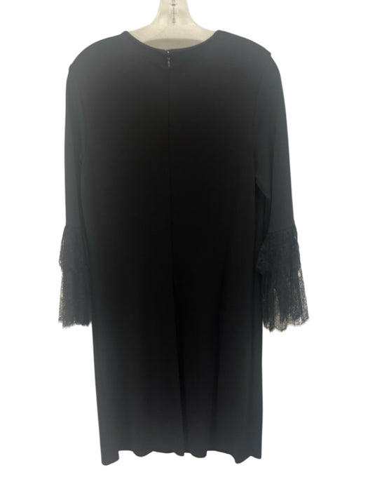 Michael Kors Size 12 Black Rayon Blend Zip Back 3/4 Sleeve Knee Length Dress Black / 12