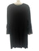 Michael Kors Size 12 Black Rayon Blend Zip Back 3/4 Sleeve Knee Length Dress Black / 12