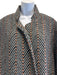 Ulla Johnson Size L Black, White & Brown Cotton Blend Chevron Button Front Coat Black, White & Brown / L