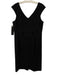 Aidan Mattox Size 14 Black Poly Blend Embellished V Neck Zip Back Cocktail Dress Black / 14