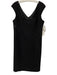 Aidan Mattox Size 14 Black Poly Blend Embellished V Neck Zip Back Cocktail Dress Black / 14