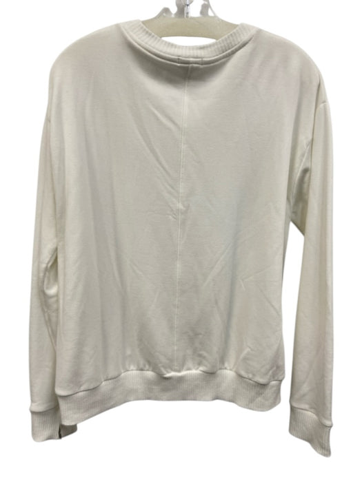 Splendid Size L White Modal Blend Crew Neck Long Sleeve Ribbed edges Sweater White / L