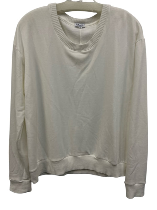 Splendid Size L White Modal Blend Crew Neck Long Sleeve Ribbed edges Sweater White / L