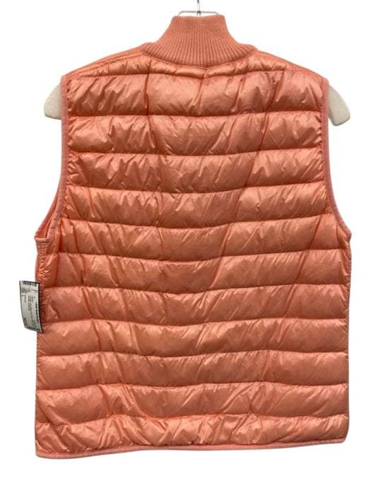 Falconeri Size L Orange Poly Blend Zip Front High Neck Padded Jacket Orange / L