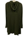 Athleta Size L Green Rayon Hood Long Sleeve Ribbed Cardigan Green / L