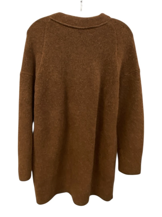 Vince Size M Brown Wool Blend Button Front Patch Pocket Long Sleeve Cardigan Brown / M