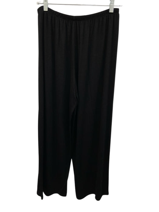 Vince Size M Black Cotton Blend Wide Leg Trouser Elastic Waist Pants Black / M