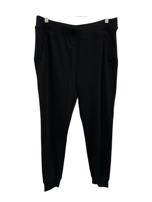 ATM Size L Black Cotton Elastic Waist Pockets Pants Black / L