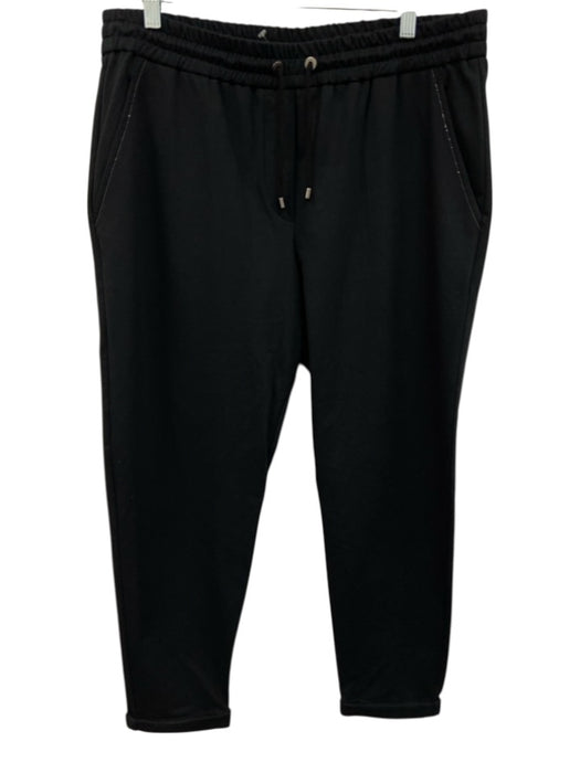 Brunello Cucinelli Size XXL Black Cotton Blend Elastic Waist Elastic Waist Pants Black / XXL