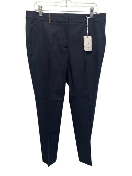 Peserico Size 50 Navy Cotton Blend Zip & Hook Closure 4 Pocket Straight Pants Navy / 50