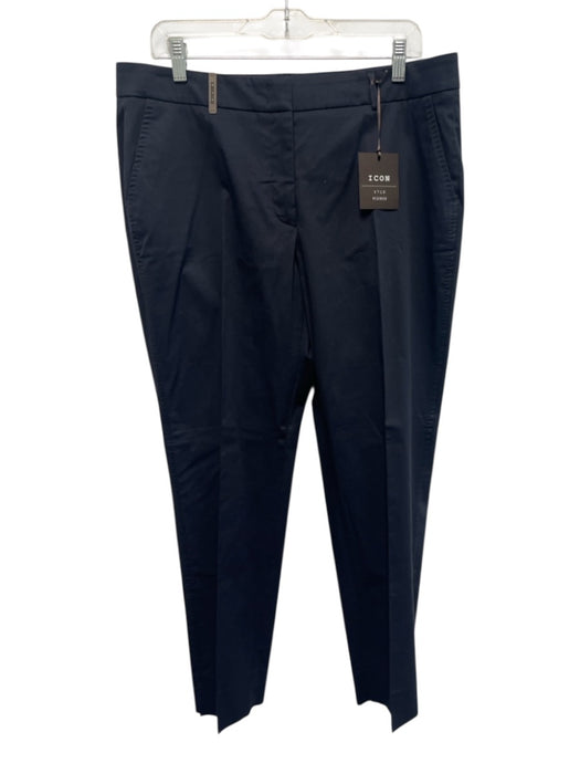 Peserico Size 50 Navy Cotton Blend Zip & Hook Closure 4 Pocket Straight Pants Navy / 50