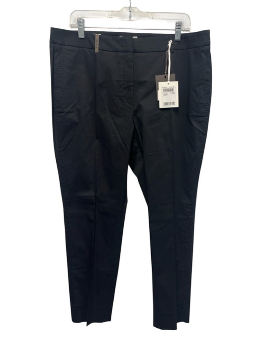 Peserico Size 52 Black Cotton Blend Zip & Hook Closure 4 Pocket Straight Pants Black / 52