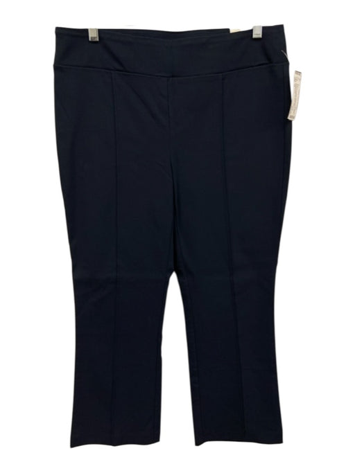 J Mclaughlin Size 12 Navy Rayon Blend Elastic Waist Straight Wide Leg Pants Navy / 12