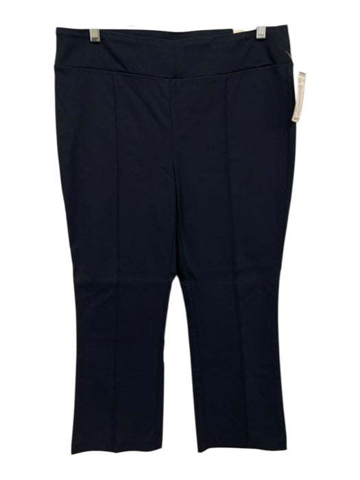 J Mclaughlin Size 12 Navy Rayon Blend Elastic Waist Straight Wide Leg Pants Navy / 12