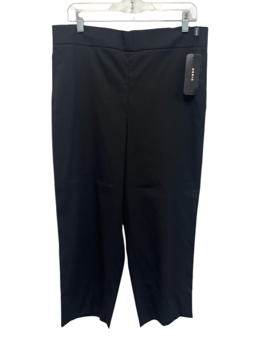 Akris Size 12 Black Cotton Elastic Waist Zip Close High Rise Pants Black / 12