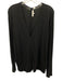 Vince Size L Black Modal V Neck Long Sleeve Semi Sheer Top Black / L
