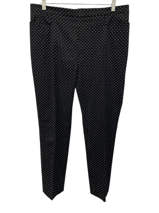 Akris Punto Size 10 Black & White Cotton Blend Polka Dots Zip Close Pants Black & White / 10