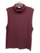 Vince Size XL Burgundy Cotton Blend Turtleneck Sleeveless Top Burgundy / XL
