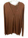 Vince Size XL Terracotta Modal V Neck Long Sleeve Semi Sheer Top Terracotta / XL