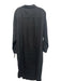 Frank & Eileen Size L Black Linen Blend Button Front Long Sleeve Midi Dress Black / L