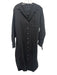 Frank & Eileen Size L Black Linen Blend Button Front Long Sleeve Midi Dress Black / L