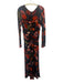 Cara Cara Size XL Black & Multi Viscose Long Sleeve Floral Ruched Maxi Dress Black & Multi / XL