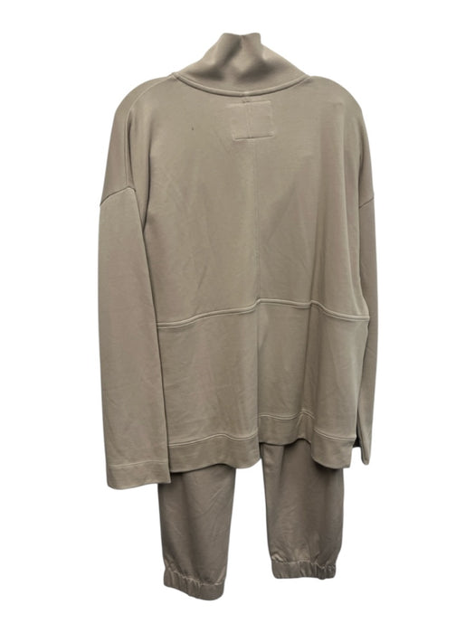 Alice Walk Size XL Beige Prima Cotton Blend 1/4 Zip Long Sleeve Pants Set Beige / XL