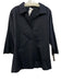 Akris Punto Size 12 Black Cotton 3/4 Sleeve V Neck Collared Top Black / 12