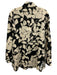 Finley Size L Black & Cream Beige Cotton Abstract Floral Long Sleeve Shirt Top Black & Cream Beige / L