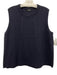 Akris Size 12 Navy Blue Wool & Silk Blend Sleeveless Waffle Knit Textured Top Navy Blue / 12