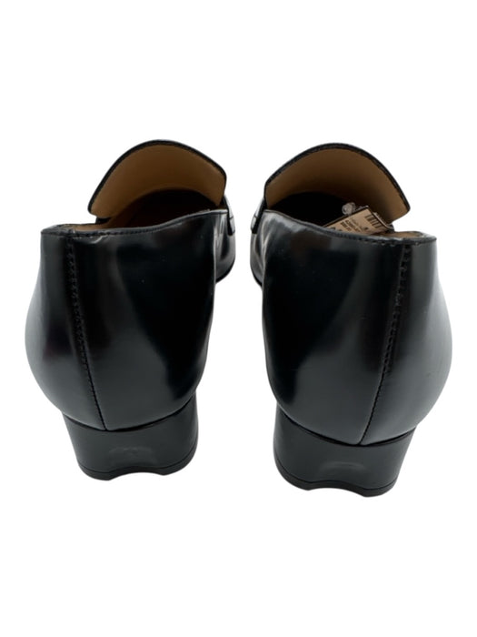 M. Gemi Shoe Size 40 Black Leather Upper Low Block Heel Square Toe Loafers Black / 40
